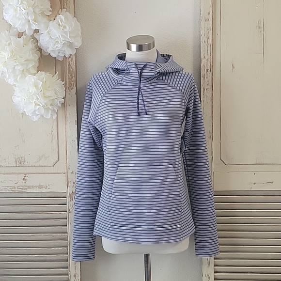 NWT, Columbia Bryce Canyon blue and white striped women's XS Hoodie - Picture 3 of 15